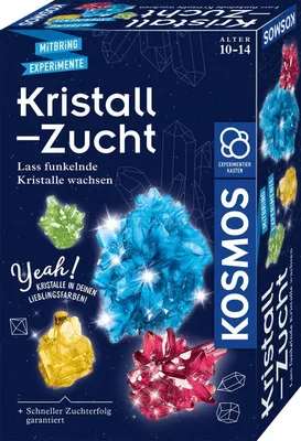 Produktbild von KOSMOS 657840 Experimentální sada pro pěstování krystalů, krystaly v oblíbených barvách, rychlý růst, pro děti od 10 let, suvenýr, dárek