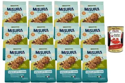 Produktbild von Italian Gourmet Privolat, Kekse mit Schokotropfen – 12 x 290 g, ohne Milch & Eier, laktosefrei, knusprige Weizenkekse zum Frühstück & Snack, ideal zu Kaffee & Tee, Großpackung + Italian Gourmet Polpa