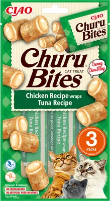 Produktbild von Inaba Churu Cat Snack Bites Huhn & Thunfisch 3x10g