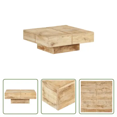 Immagine prodotto di Tavolino The Living Store 80x80x28 cm in legno massiccio di mango