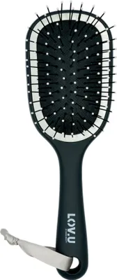 Produktbild von PARSA Beauty LOV.U Paddle Entwirrbürste Wet & Dry mit Wildschweinborsten in Schwarz