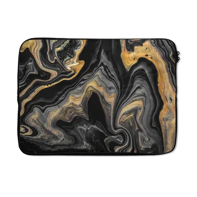 Produktbild von MuchoWow® Laptop Hülle 13 Zoll Marmor - Acryl - Gold - Luxus - Abstrakt Laptoptasche - Laptophülle - Sleeve - Rundumschutz