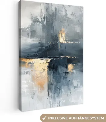 Obrázek produktu pro OneMillionCanvasses® - Obraz na plátně - Abstraktní - Barva - Umění - Zlatá, nástěnná malba, nástěnné dekorace obrazy obývací pokoj, 40x60cm