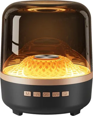 Zdjęcie produktu dla Przenośny subwoofer Bluetooth z kolorowymi efektami świetlnymi – 11 x 13 cm – podświetlenie RGB – wysoka jakość dźwięku – konstrukcja bezprzewodowa – obsługa połączenia TWS – idealny do domu, na imprezy, na kemping, w podróże i na plażę – kolor czarny