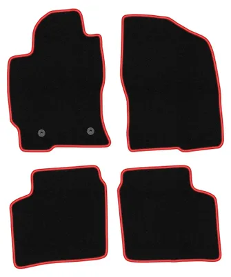 Productafbeelding van Velours automatten voor Toyota Prius II 2003-2010 (hatchback) – 4-delig, zwart/rood, op maat – Wielganizator CARLUX