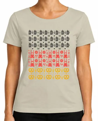 Zdjęcie produktu dla , tradycyjne stroje, skórzane spodnie, kufel piwa, koszulka w tradycyjnym stylu, sukienka Dirndl, serce, damski T-shirt, kolor naturalny, rozmiar S