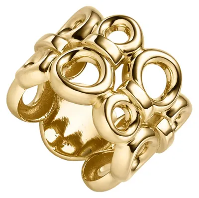 Produktbild von Breiter Ring mit Kreisen 585 Gold Gelbgold glänzend Breite 19mm Innenumfang 60mm  Ø19.1mm
