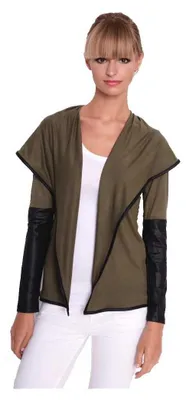 Produktbild von Damen Cardigan mit PolyurethanÄrmeln Bolero; Gr. S/M; Khaki
