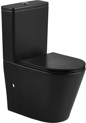 Produktbild von Modernes Stand-WC Keramik schwarz TURIN niedriger Spülkasten