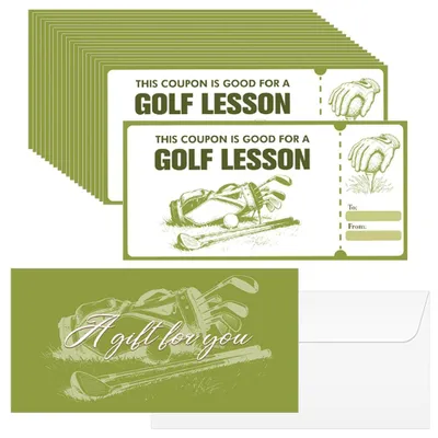 Image de Carte cadeau vierge pour des cours de golf - Livrée avec des enveloppes - 17 x 8,5 cm