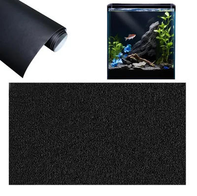 Produktbild von Statische Selbstklebende Aquariumhintergrund 40 x 200 cm - Schwarze Wanddekoration