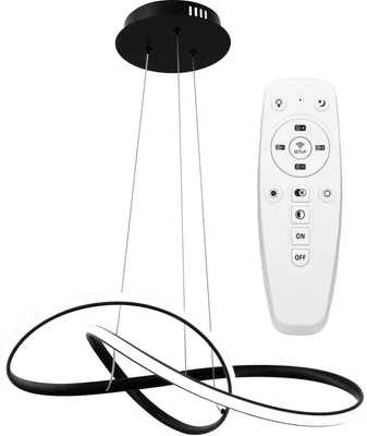 Produktbild von tooLight Pendellampe App395-Cp Modern Schwarz Led + Fernbedienung 1-Lichtquelle 40W 55X55X14,5Cm Einstellbar
