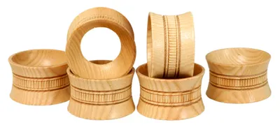 Zdjęcie produktu dla Dekoracja stołu 6 pierścieni na serwetki – kubki na jajka szer. x wys. x gł. 4,5 x 2,5 x 4,5 cm NOWE