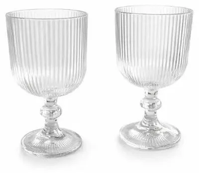Produktbild von Geriffelte Trinkgläser, Rillen-Design, Set mit 6 Gläsern HY-F225-1