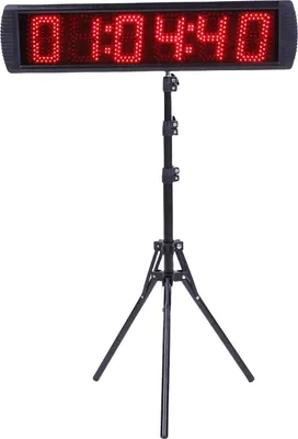 Obrázek produktu pro Digitální závodní hodiny 5palcový 6místný LED displej 12 24hodinové hodiny Count Up Countdown Gym Timer se stativem a dálkovým ovládáním UK Plug