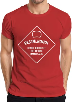 Produktbild von Restalkohol kenne ich nicht ich trinke lustig bier spruch party Herren T-Shirt, Rot, L