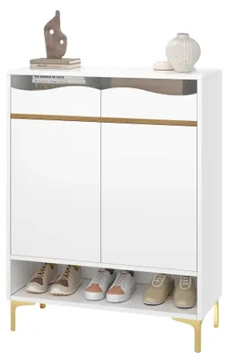 Immagine prodotto di Scarpiera, design salvaspazio, illuminazione a LED integrata, BIANCO
