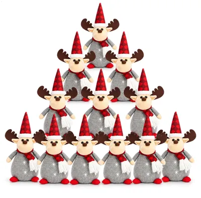 Produktbild von com-four® 12x Rentier Figur 35 cm als Weihnachtsdeko im skandinavischen Stil