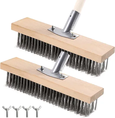 Imagen del producto de Cepillo de alambre, 30 cm, 2 unidades, de acero, para terraza y garaje