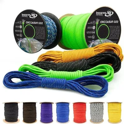 Image de Corde Paracord réfléchissante - Corde de survie à 7 brins - Activités de plein air - 15 mètres - Marron