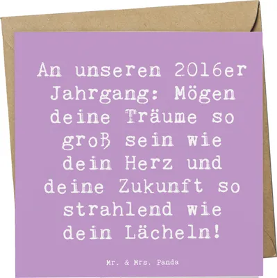 Produktbild von Mr. & Mrs. Panda Grußkarte Spruch 2016 Geburtstag Glückwunsch - Lavendeltraum - Geschenk, Geburtsjahr, handgefertigte Geschenke, Happy Birthday, doppelkarte, Alter