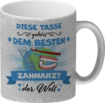 Produktbild von Bester Zahnarzt der Welt Glitzer-Kaffeebecher