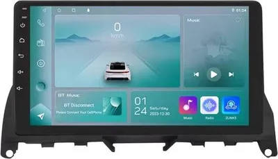 Image de Autoradio avec Bluetooth et CarPlay pour Mercedes-Benz Classe C 3 (W204/S204, 2007-2010) – Android 14 – Stéréo – Navigation – 1 Go de RAM / 32 Go de mémoire