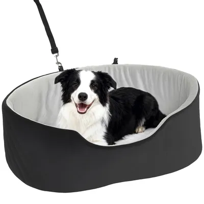 Image de Siège pour chien pour voiture, housse amovible, base antidérapante, couleur noire