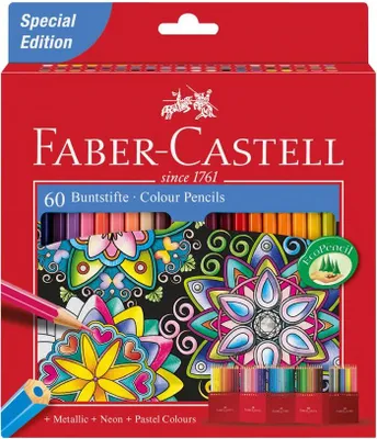 Produktbild von FABER-CASTELL Hexagonal Buntstifte CASTLE 60er Kartonetui