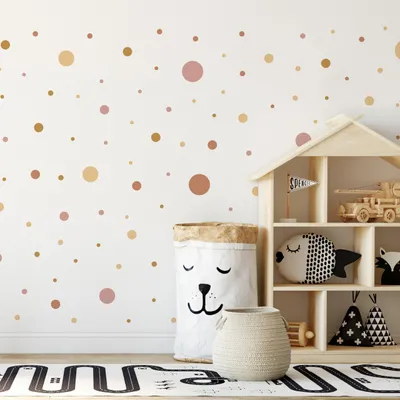 Obrázok produktu pre Muralo tetovanie na stenu nálepka na stenu dekorácie farebné bodky DOTS PATTERNS nálepka 60x30cm