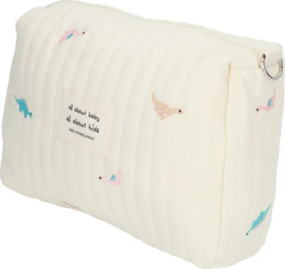 Zdjęcie produktu dla Organizer na pieluchy Miękki, haftowany, bawełniany organizer na wózek o dużej pojemności dla podróżujących dinozaurów
