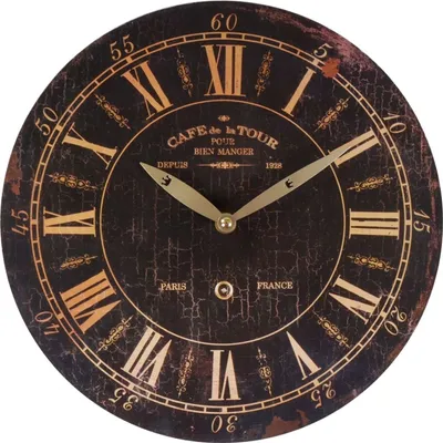 Produktbild von Zeitlose Wanduhr Ø29cm Landhausstil Shabby Vintage Antik Küchenuhr Holzuhr Deko, Motiv:Antik