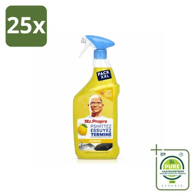 Produktbild von 25 x Mr. Proper Flash Reiniger Spray - Allesreiniger und Entfetter - Zitrone - 800 ml - Großpackung - 25 Stücke