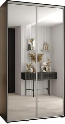 Produktbild von MEBLE KRYSPOL Davos 2 Schrank, zwei Türen - 235,2x130x45 cm - Schwarz Schwarz Silber