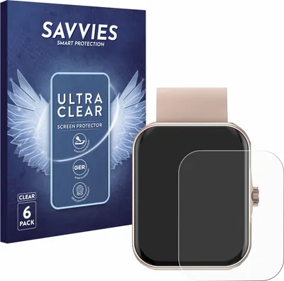 Produktbild von 6x Für Mutoy Smartwatch 1.83" Schutzfolie Savvies Displayschutz Display Schutz Folie Klar Transparent