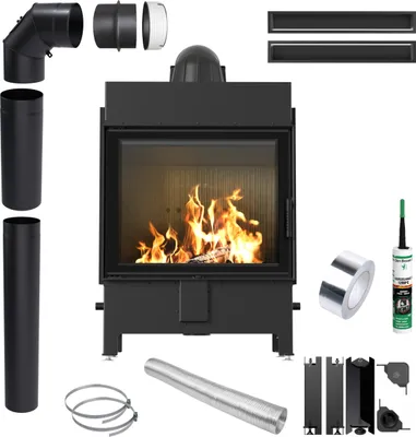 Produktbild von Kamin KRATKI LUCY 15 kW Ø200 SCHWARZ Zubehör Rohre Luft Schließung
