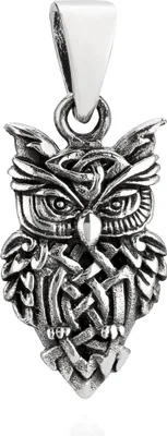 Produktbild von Kettenanhänger keltische Eule 925 Silber 23x12mm Silberanhänger Glücksamulett