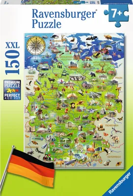 Produktbild von 150 Teile Ravensburger Kinder Puzzle XXL Meine Deutschlandkarte 10049