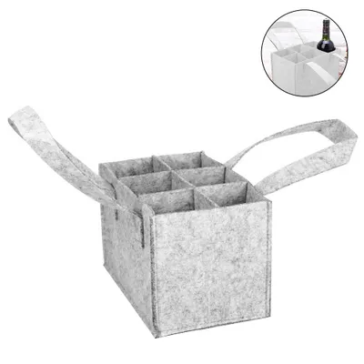 Produktbild von Flaschentasche als Flaschenkorb Flaschenträger aus hochwertigem Filz