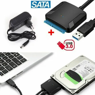 Produktbild von SATA zu USB Kabel USB 3.0 zu Festplattenadapter Konverter für 2,5 3,5 Zoll Festplatte HDD