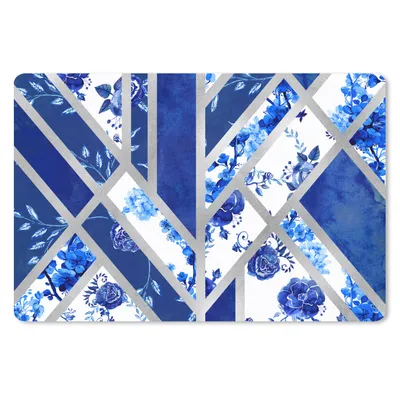 Produktbild von MuchoWow® Schreibtischunterlage Design - Delfter Blau - Luxus 60x40 cm - XXL Mauspad - Großes Mauspad