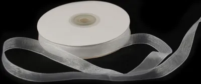 Produktbild von Organzaband 12 mm x 50 m weiss - Organzabänder Seiten abgenäht