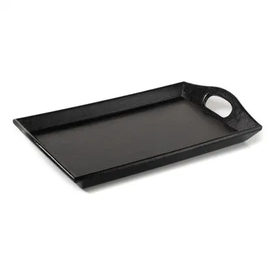 Produktbild von 2x Tablett  Holz schwarz Serviertablett Holztablett rechteckig 26x16cm H3cm