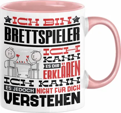 Produktbild von Brettspieler Geschenk Kaffee-Tasse Geschenkidee für Brettspieler Ich Bin Brettspieler Ich Kann Es Dir Erklären Jedoch Nicht Für Dich Verstehen Spruch Lustig (Rosa)