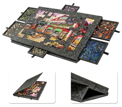 Obrázok produktu pre Puzzletable 1000 dielikov - puzzletable s 6 zásuvkami - skladací - filcová doska - 2 kg