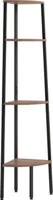 Obrázok produktu pre vidaXL 4-poschodový rohový regál tmavohnedý a čierny 45,5 x 31,5 x 150 cm