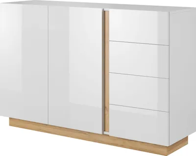 Produktbild von FURNLUX Anrichte Arkade Weiss 139cm / Hauptfarbe: Weiß / Abmessungen: 139 x 91 x 40 cm