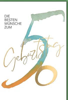 Produktbild von 50. Geburtstag Glückwunschkarte mit Briefumschlag Handschrift