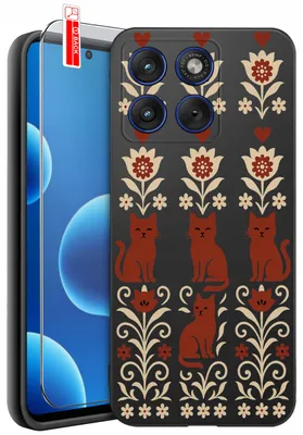 Zdjęcie produktu dla Etui Do Motorola Edge 70 | Wzory | Silikonowe Matt Case + Szkło 9H