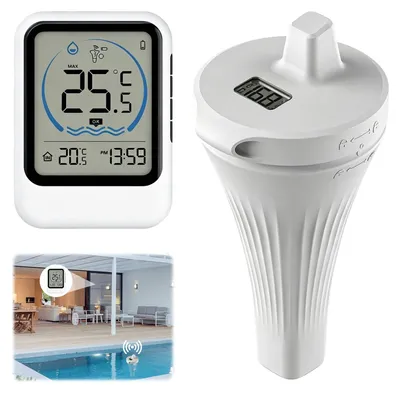 Produktbild von Kabellose digitale Poolthermometer mit LCD-Display